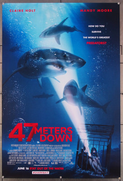 47 METERS DOWN (2017) 26930 Original Entertainment Studios 2017 One Sheet Poster (27x41) Unfolded in very fine condition.