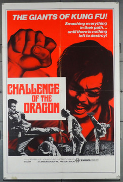 CHALLENGE OF THE DRAGON (1974) 27398 Cannon Group Original U.S. One-Sheet Poster (27x41) Folded  Very Good Plus to Fine Condition