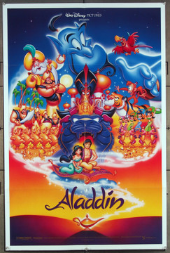 ALADDIN (1992) 27104 Original Walt Disney Productions One Sheet Poster (27x41).  Folded.  Very Fine.