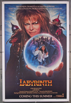 LABYRINTH (1986) 1700 Tri-Star Original Teaser One-Sheet Poster (27x41) Rolled  Very Fine Condition