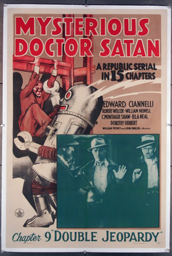 MYSTERIOUS DOCTOR SATAN (1940) 9363 Original Movie Poster (27x41)  Republic Studios Original U.S. One-Sheet Poster (27x41) Chapter 9  Linen-Backed  Fine Plus Condition