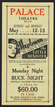 LITTLE MINISTER, THE (1934) 15513 Vintage Theater Herald or Handbill (9x4) Fine Plus Condition