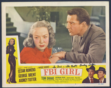 F. B. I. GIRL (1951) 27881 Lippert Pictures Original Scene Lobby Card (11x14) Signed by Audrey Totter