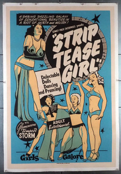 STRIPTEASE GIRL (1952) 2945   Original Movie Poster (27x41)  Tempest Storm   Sonney-Mack Original U.S. One-Sheet Poster (27x41).  Linen-Backed.  Fine Condition.