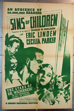 IN HIS STEPS (1936) 28199 Grand National Re-release poster (circa 1940s)  Folded  Very Good