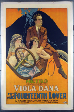 FOURTEENTH LOVER (1922) 28376  Movie Poster (27x41) Linen-Backed  Viola Dana Behind the Wheel!  Jack Mulhall  Theodore von Eltz  Kate Lester  Harry Beaumont Original Metro PIctures One Sheet Poster (27x41)  Linen-Backed  Restored to Fine Condition