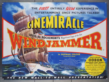 WINDJAMMER: THE VOYAGE OF CHRISTIAN RADICH (1958) 15553   CINEMIRACLE British Quad Original Release 30x40 Poster   Rolled  Near Mint   CINEMIRACLE