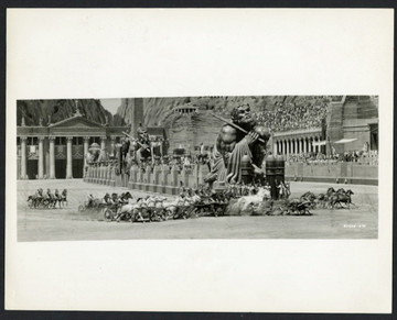 BEN-HUR (1959) 28595  CHARIOT RACE PHOTOGRAPH FULL FRAME MGM Original 8x10 Photograph  Full Frame Still of Chariot Race  Re-release of 1969