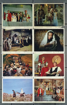 KING OF KINGS (1961) 22568 MGM Original British Front-Of-House Cards (8)  Theater-Used  Fair to Good Condition