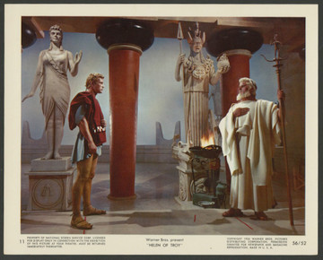 HELEN OF TROY (1956) 28599   JACQUES SERNAS   ESMOND KNIGHT Warner Brothers Original 8x10 Color Lithograph    Very Fine Condition