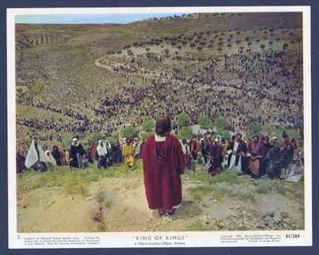 KING OF KINGS (1961) 28606   JEFFREY HUNTER AS JESUS MGM British Original Front Of House Card (8x10) Fine Plus Condition