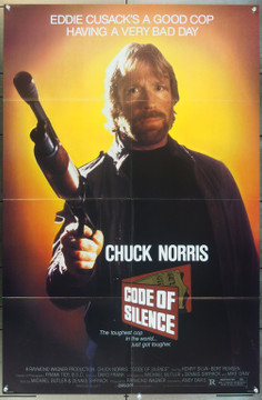 CODE OF SILENCE (1985) 4197   Movie Poster  Chuck Norris  Andrew Davis Orion Pictures One Sheet Poster   27x41   Folded.  Very Fine Plus