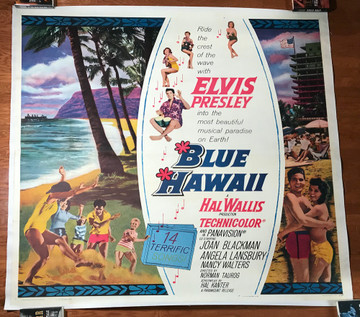 BLUE HAWAII (1961) 28793  Movie Poster  Linen-Backed Six Sheet   Elvis Presley  Joan Blackman   Beautiful Condition Paramount PIctures Original U.S. Six Sheet Poster (81x81)  Linen-Backed  Very Fine Plus Condition