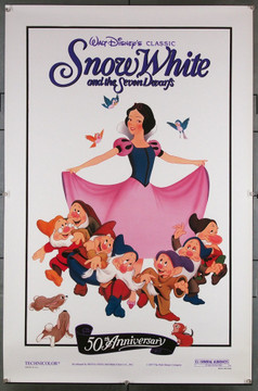 SNOW WHITE AND THE SEVEN DWARFS (1937) 27820 Walt Disney Company Original U.S. One-Sheet Poster  Re-release of 1987  50TH Anniversary One-Sheet