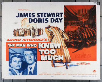 MAN WHO KNEW TOO MUCH, THE (1956) 20048   HITCHCOCK Paramount Pictures Original U.S. Half Sheet Poster  Style B  Fine Plus to Very Fine Condition