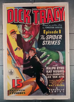 DICK TRACY (1937) 28856 DICK TRACY (1937) Republic Pictures Chapter One Serial One-Sheet Poster (27x41) Linen-Backed