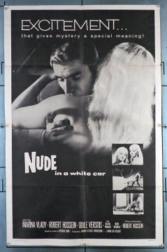 NUDE IN A WHITE CAR (1958) 3571 Movie Poster (27x41) Robert Hossein  Marina Vlady  Original U.S. One-Sheet Poster (27x41) Folded  Good Condition