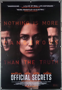 OFFICIAL SECRETS (2019) 29013 Diamond Films Original U.S. One-Sheet Poster (27x41) Rolled  Very Good Condition