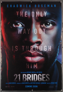 21 BRIDGES (2019) 28991 STX Entertainment Original U.S. One-Sheet Poster  (27x40)  Rolled  Fine Plus Condition