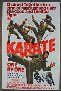 KARATE ONE BY ONE (1973) 27453 In-Frame Films Original U.S. 22x34 Poster  Folded  Very Good Plus