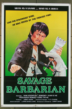 SAVAGE BARBARIAN (70'S) 27444   Martial Arts Movie Poster (25x35) Folded  Very Good Condition Original U.S. 25x35 Poster  Folded  Very Good Condition