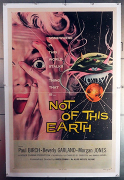 NOT OF THIS EARTH (1957) 28157    Roger Corman Science-Fiction Movie Poster (27x41)  Original Allied Artists One-Sheet Poster (27x41).   Linen-Backed.  Fine Plus Condition.