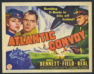 ATLANTIC CONVOY (1942) 8948 Original U.S. Title Card (11x14) Very Good Plus to Fine Condition