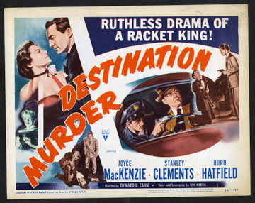 DESTINATION MURDER (1950) 8953   Joyce MacKenzie   Hurd Hatfield   Stanley Clements  Movie Poster Original U.S. Title Lobby Card (11x14)  Fine Plus Condition