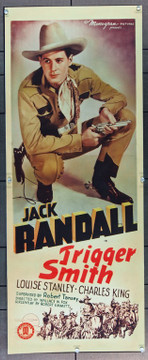 TRIGGER SMITH (1939) 25173   Jack Randall Cowboy Movie Poster Original Monogram Studio Insert Poster  14x36  Paper-Backed  Fine Condition