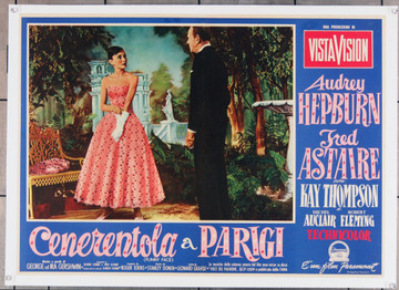 FUNNY FACE (1957) 7966  Audrey Hepburn  Fred Astaire  Italian Film Poster Original Paramount Pictures Italian PhotoBusta (27x19) Linen Backed  Fine Plus Condition