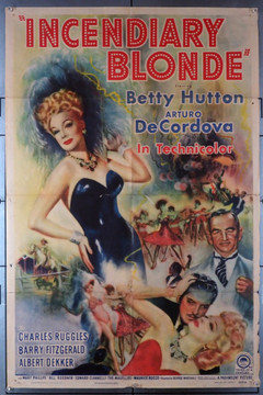 INCENDIARY BLONDE (1945) 16338   Betty Hutton Movie Poster Original U.S. One-Sheet Poster (27x41)  Folded  Very Good Plus Condition