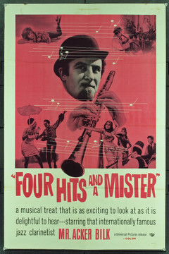 FOUR HITS AND A MISTER (1962) 11122   Mr. Acker Bilk Movie Poster  Short Subject Original Universal Pictures One Sheet Poster (27x41).  Folded.  Fine Plus Condition