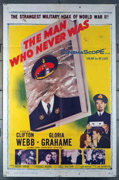 MAN WHO NEVER WAS, THE (1956) 8601  Ronald Neame Film Poster Original U.S. One-Sheet Poster (27x41) Folded  Average Used Condition