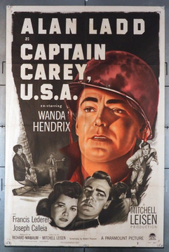 CAPTAIN CAREY, U.S.A. (1950) 8602    Alan Ladd Movie Poster	 Original U.S. One-Sheet Poster (27x41) Folded  Fine Plus Condition