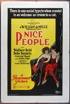 NICE PEOPLE (1922) 23396   Bebe Daniels  William de Mille  Movie Poster Original Paramount Pictures One-Sheet Poster (27x41).   Linen-Backed.  Fine Plus Condition.