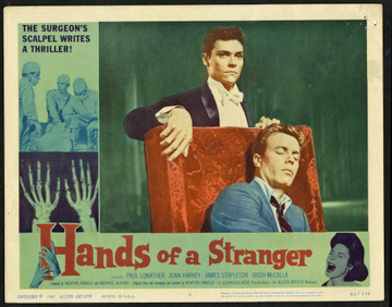 HANDS OF A STRANGER (1962) 4448  Paul Lukather   James Stapleton  Lobby Card Original U.S. Scene Lobby Card (11x14)  Fine Plus Condition