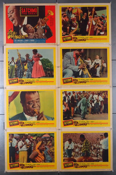 SATCHMO THE GREAT (1957) 2650  Louis Armstrong Lobby Cards  Eight Individual Cards Original U.S. Lobby Card Set  Eight 11x14 Lobby Cards  Very Fine Condition