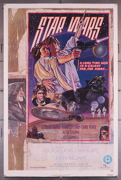 STAR WARS: EPISODE IV - A NEW HOPE (1977) 29311  Art by Drew Struzan and Charles White Original U.S. Style D One-Sheet Poster (27x41) Folded  Fine Plus  Censor Stamp