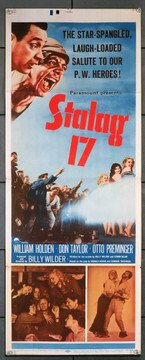 STALAG 17 (1953) 8343   William Holden  Billy Wilder  Movie Poster Original U.S. Insert Poster (14x36)  Folded  Fine Plus Condition