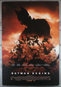 BATMAN BEGINS (2005) 25907   Christian Bale Movie Poster  Double-Sided Original U.S. One-Sheet Poster (27x40)  Double Sided  Very Fine Condition