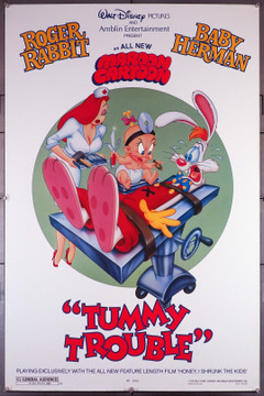 TUMMY TROUBLE (1989) 368  Animation Poster Derived from Roger Rabbit   Rob Minkoff  Director Original U.S. One-Sheet Poster (27x41)  Rolled  Never Folded