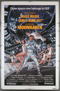 MOONRAKER (1979) 29261   Roger Moore as 007 Movie Poster   Art by Dan Gouzee United Artists Original Advance International Style A One-Sheet Poster  (27x41)  Folded  Very Fine Condition