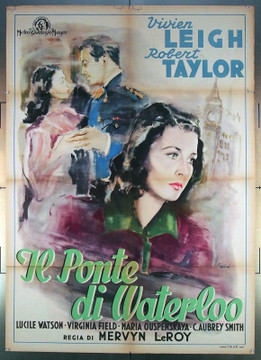 WATERLOO BRIDGE (1940) 26794  Vivien Leigh Italian Movie Poster Original Italian 39x55 Poster   Folded  Very Good Condition