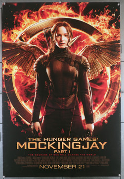 HUNGER GAMES:  MOCKINGJAY PART I (2014) 29392  Double-Sided  Rolled  Used  Jennifer Lawrence Movie Poster Original U.S. One-Sheet Poster (27x40)  Rolled  Good Condition Only  Theater-Used