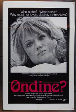 UNDINE 74 (1974) 3785  Angela Von Radloff   Rolf Thiele  Film Poster CF Original One Sheet Poster   27x41  Folded.   Fine Condition.