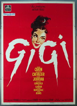 GIGI (1958) 24911  Italian 39x55 Movie Poster  Leslie Caron  Louis Jourdan  Vincente Minnelli  Best Poster!! MGM Italian 39x55   Folded.  Fine Plus Condition