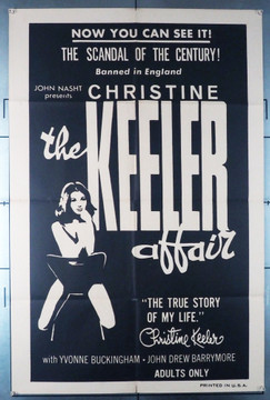 CHRISTINE KEELER AFFAIR, THE (1963) 12025  Exploitation Movie Poster   Yvonne Buckingham as Christine Keeler Original U.S. One-Sheet Poster (27x41) Folded  Fine Plus Condition