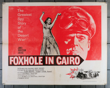 FOXHOLE IN CAIRO (1960) 16896   James Robertson Justice   Peter Van Eyck   John Moxey Original U.S. Half-Sheet Poster (22x28)  Folded  Fine Plus Condition