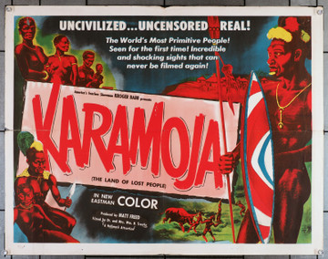 KARAMOJA (1955) 11340  Documentary Movie Records African Culture and Life Original U.S. Half-Sheet Poster (22x28) Folded  Very Good Condition Theater-Used