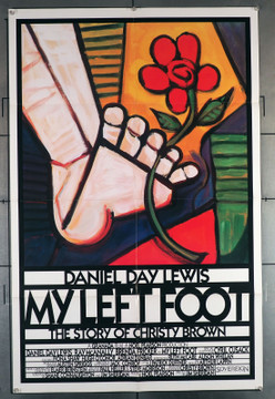 MY LEFT FOOT: THE STORY OF CHRISTY BROWN (1989) 29385  Daniel Day-Lewis Movie Poster Sovereign Pictures Original U.S. One-Sheet Poster (27x41)  Folded  International Style